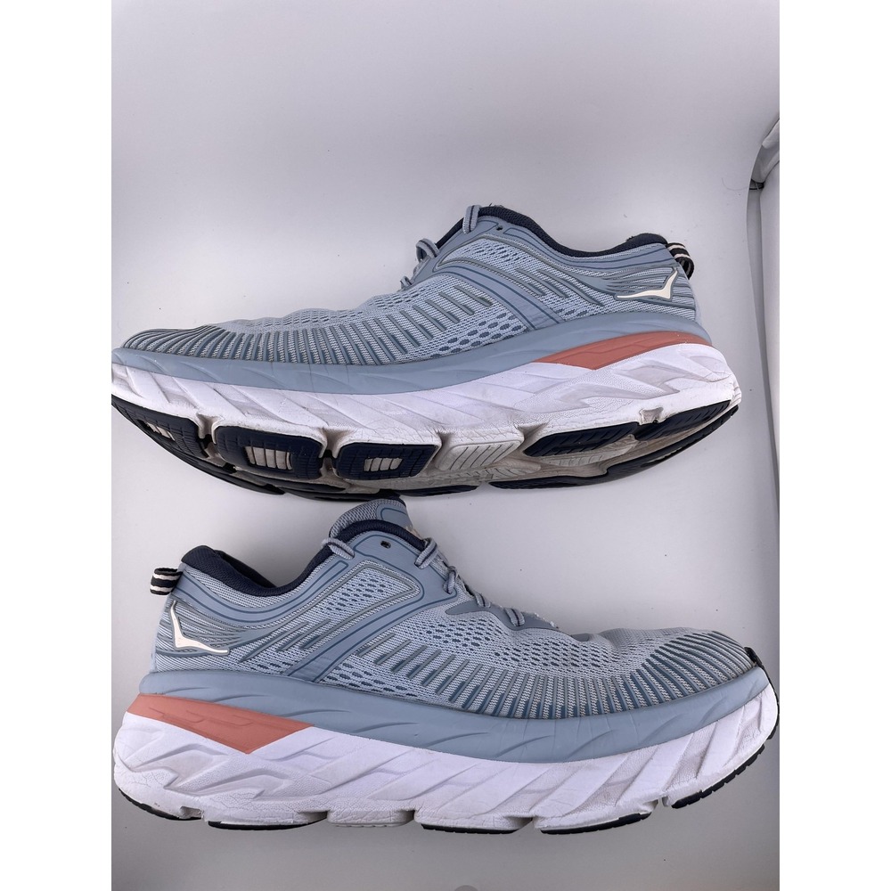 HOKA ONE ONE Bondi 7 Running Shoes Mens Size 10 Blue Gray Max Cushion Road Gym - Picture 11 of 15